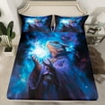 thumbnail image 2 of Manfei Teens Dreamy Lizard Bed Sheets, Magical Animal King Sheets, Mystic Stars Galaxy Sheet Set, Super Cozy Room Decor, 4 Pieces, 2 of 7