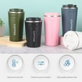 thumbnail image 7 of THLKIF 12oz Travel Mug for Car, Leakproof Lid, Insulated Double Walled Vacuum Stainless Steel Tumbler, Keeps Hot and Cold for Coffee, Tea, Beer, 380ml, 7 of 7