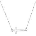 thumbnail image 4 of Stainless Steel Sideways Cross Christian Religious Prayer Collar Necklace, 4 of 5