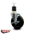 thumbnail image 2 of 5 Inch Hard Rubber Swivel 1-7/8 Inch Expanding Stem Caster with Brake SCC, 2 of 2