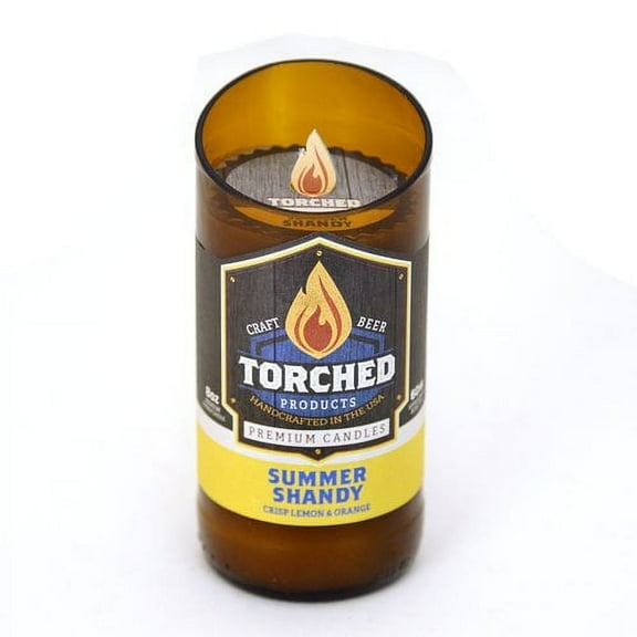 Torched Beer Bottle Scented Candles Natural Soy Wax Candles 8 oz Summer Shandy
