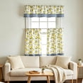 thumbnail image 6 of 3pcs Kitchen Curtain Set with Valance and 2 Tier Panels, Light Filtering Thermal Cafe Curtains for Small Window, Basement, Bathroom, Laundry Room and Dining Area Decor, Navy, 6 of 9