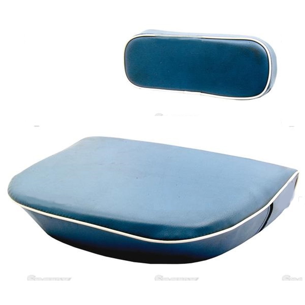 Fits Ford Fits New Holland Tractor Seat Cushion Set Blue w/ White Trim