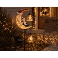 thumbnail image 5 of Christmas Solar Garden Stake Light, Santa Claus Moon LED Lantern Decor, Waterproof Metal Outdoor Yard Light for Garden Patio Walkway Porch (Snowman), 5 of 6