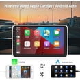 thumbnail image 2 of Podofo Android 15 Rotating Touchscreen Single Din Car Stereo with Apple Carplay Android Auto, 10.1" 1 din Car Radio Audio with Bluetooth, HiFi,GPS,WiFi, USB, SWC,FM/RDS +AHD Backup Camera (1+32G), 2 of 8
