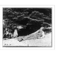 thumbnail image 2 of Historic Framed Print, [John Muir, full-length portrait, facing left, lying on rock with trees in background], 17-7/8" x 21-7/8", 2 of 9