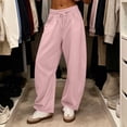 thumbnail image 6 of Vhkiploz Plus Size Wide Leg Joggers for Women's Drawstring High Elastic Waist Pants Solid Hiking Vacation Trousers with Side Pockets, 6 of 9