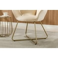 thumbnail image 7 of Accent Chair Set of 2, Modern Velvet Upholstered Vanity Desk Chairs with Cross Metal Legs, Comfy Cute Single Sofa Chair Leisure Armchairs with Soft Cushion for Living Room Bedroom Dining Room, Beige, 7 of 7