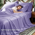 thumbnail image 5 of SONORO KATE 6 Pieces Bamboo Bed Sheets Set, Luxury Rayon Derived - Deep Pockets - Wrinkle Free - Extremely Soft, King, Lavender, 5 of 9