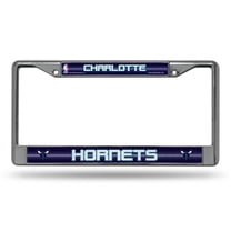 Charlotte Basketball Hornets Standard Size Chrome License Plate Frame - It Sparkles! - Let's Go!
