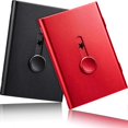thumbnail image 3 of 2 Pack Business Card Holder, Thumb Reader Business Card Holder Sliding Business Card Holder Stainless Steel Business Card Holder Large Design (Black/R, 3 of 5