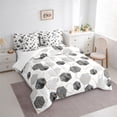 thumbnail image 4 of Manfei Grey Modern Honeycomb Twin Bedding Sets 7-Piece, Art Watercolor Square Bedding Comforter Set, Teens Kids Boys Girls Sheet Sets, Microfiber Bedroom Decor, 4 of 8