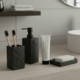thumbnail image 2 of Bath Square Resin Hand Soap & Lotion Dispenser Stone Effect 9 FL OZ Black, 2 of 6