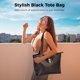 thumbnail image 3 of Bolso de mano Timcorr mujer negro grande PU con bolsillo cremallera para computadora portátil, 3 of 8