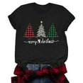 thumbnail image 5 of larppty Christmas Tree Shirt for Women Merry Christmas Printed T-Shirts Short Sleeve Holiday Tee Xmas Gift Tops (Black, XL), 5 of 8