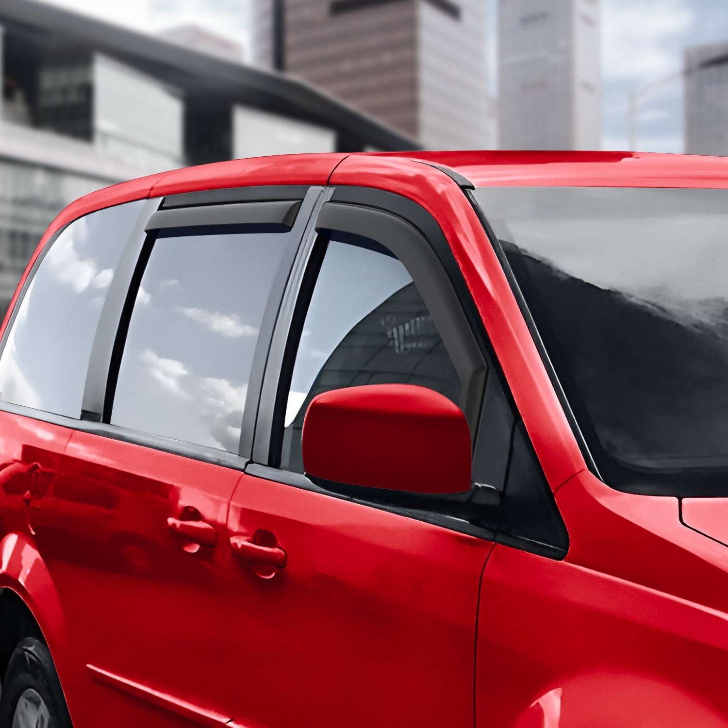 Voron Glass In-Channel Extra Durable Rain Guards for Dodge Grand Caravan 2008-2020, Window Deflectors, Vent Window Visors, 4 Pieces - 200506