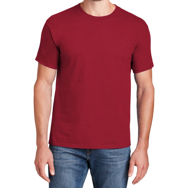 Hanes Men's Beefy-T 100% Cotton T-Shirt Deep Red X-Large ...