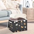 thumbnail image 3 of Yayeee Collapsible Cube Storage Bin with Lid Fabric Closet Decorative Basket with Handles, Pixel Cat, 3 of 7
