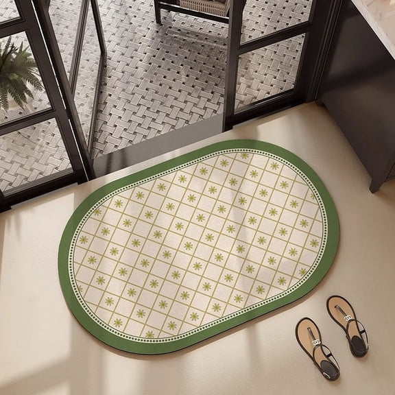 Nvzi -b Bathroom Rug Mat , Non-Slip Plush Shaggy Bath Carpet, Machine Wash Dry, Bath Mats for Bathroom Floor, Tub and Shower, Bathroom Runner Bathmat Accessories Decor 15*23inch (Green)
