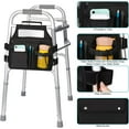 thumbnail image 6 of SupreGear Side Mount Walker Bag, Waterproof Folding Walker Organizer Pouch with Cup Holder, Double-Sided Storage,  Black, 6 of 8