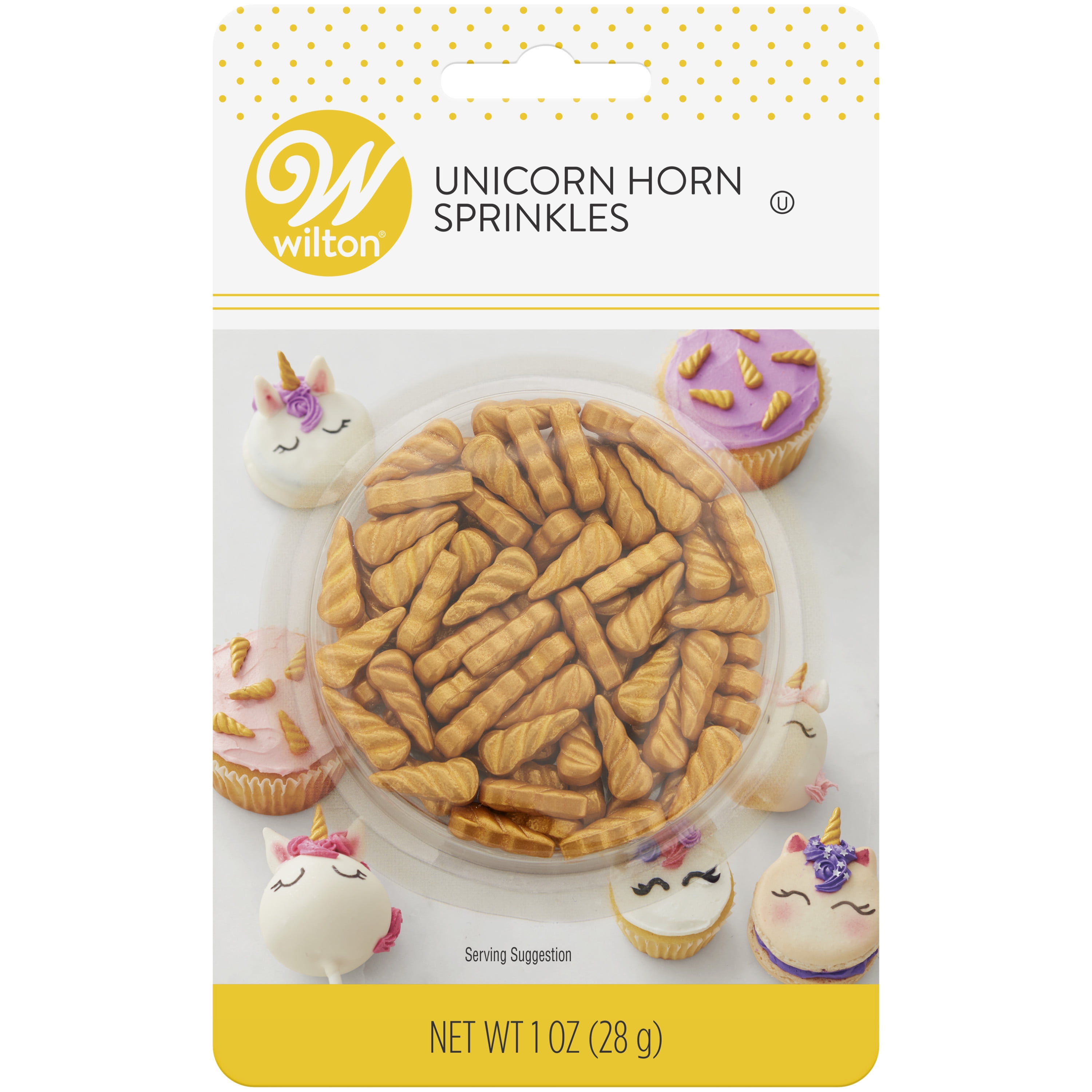 Wilton Sparkling Gold Small Unicorn Horn Sprinkles, 1 oz