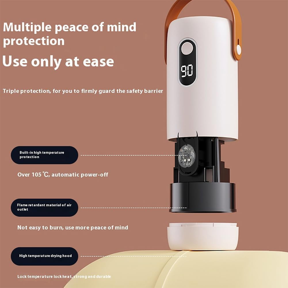 Mini Portable Foldable Clothes Dryer, Compact Electric Drying Machine with Dry Bag and Hook, Quiet Clothes Dryer for Travel, RV, Home, Apartment, Quiet and Fast-Drying