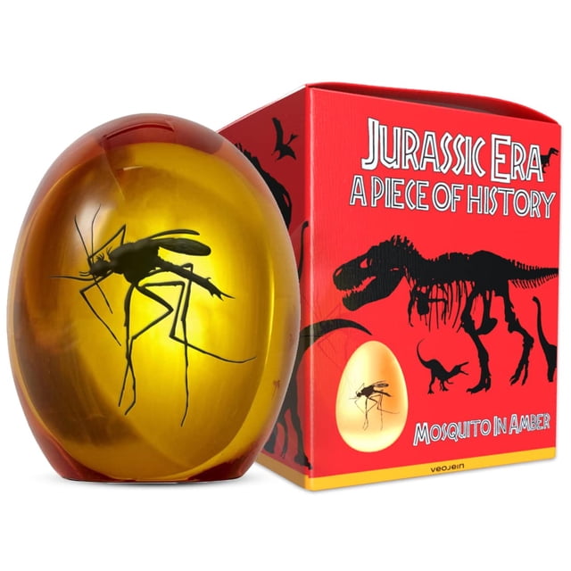 Pisapapeles de resina VEOJEIN Jurassic Era 2D Mosquito en ámbar