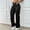A_ Black, variant on Women's Fashion Solid Multi-Pocket Cargo Pants, Loose Wide Leg Utility Trousers, Streetwear Casual Long Pants Black S