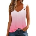 thumbnail image 2 of ALLLIST Tops for Women Trendy Pink Sleeveless V-Neck Gradient Tank Tops Womens Tank Top M, 2 of 4