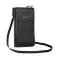 thumbnail image 1 of Minnieouse Cartera de cuero PU para mujer, cremallera de Color sólido, tarjetero de estilo Simple, bolsillo para monedas, compartimento para Bolsas de mensajero y de hombro Negro, 1 of 6