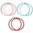 thumbnail image 2 of Ruanlalo Creative Big Circle Charm Hoop Earrings Candy Color Women Party Jewelry Gifts Black, 2 of 6