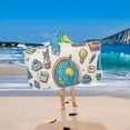 thumbnail image 2 of Yayeee Kids Hooded Towels Toddler Soft Absorbent Beach Bathing Wrap 50" x 23.5", Beige School, 2 of 5