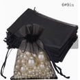 thumbnail image 3 of Organza Drawstring Gift Bags - Sheer Pouches for Weddings, Birthdays, and Party Favors - Reusable, Translucent Fabric, Perfect for Candy, Jewelry, and DIY Packaging,Black, 3 of 5