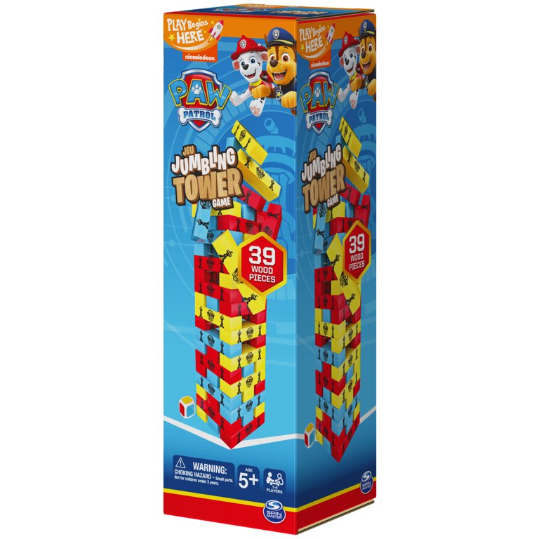 Paw Patrol Jumbling Tower Game, for Families and Kids Ages 5 and Up