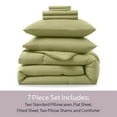 thumbnail image 4 of Ravure Twin Comforter Set, Modern Solid Twin Size Comforter Set, 5-Pc All Season Bedding Comforter Set, Olive Green, 4 of 8