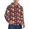 thumbnail image 2 of Honeii cool rock Skull record Pattern Mens Hoodies Men's Loose Sleeve Sweatshirt,Pullover Hooded Sweatshirt for Men,Essentials Hoodie-3X-Large, 2 of 7