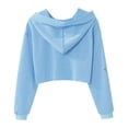 thumbnail image 2 of YONGHS Kids Girls Hip Hop Dance Hoodies Long Sleeves Pullover Butterfly Printed Sweatshirt Crop Tops Light Blue 16, 2 of 5
