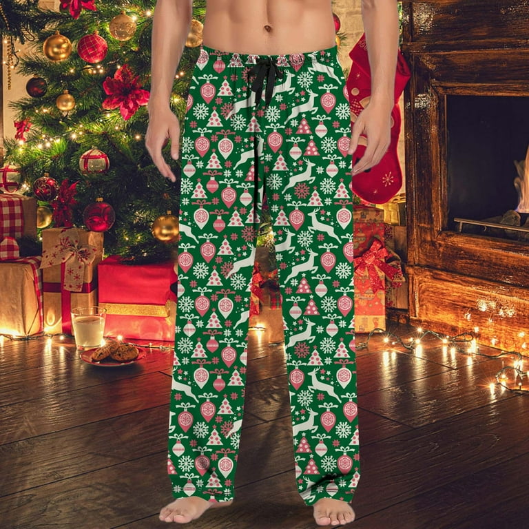 Men Stretch Pants Gift Boy 12 Christmas Mens Casual Pants Pajama Pants With Drawstring And Pockets Christmas Gift