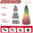 thumbnail image 7 of Tcbosik 6FT Unlit Artificial Rainbow Gradient Christmas Tree with 1326 Branch Tips, Flocked Xmas Tree with Metal Stand, Perfect for Indoor Holiday Decoration, Colorful, 7 of 7