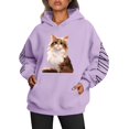 thumbnail image 1 of WEAIXIMIUNG Sweatshirts Graphiques pour Femmes Logo Populaire Manches Lettres à Capuche, 1 of 5
