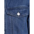 thumbnail image 5 of INSPIRE CHIC Long Denim Jacket for Women's Oversized Long Sleeve Pocket Jean Jacket L Blue, 5 of 6