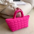 thumbnail image 2 of LNGOOR Fashionable Thread Embroidery Plaid Solid Color Casual Multi-Purpose Double-Handled Tote Bag For Women, 2 of 7
