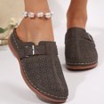 thumbnail image 6 of Daolelai Summer Wedge Heel Open Toe -On Thick Bottom Solid Color Breathable Large Size Women's Sandals Slippers, 6 of 8