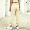 thumbnail image 5 of Teen Girls Waffle Knit Sweatpants High Waisted Lounge Pants with Pockets Drawstring Elastic Cuff Comfortable Loose Joggers for Casual Sleepwear, 5 of 8