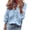 Light Blue, variant on Women's Short Sleeve V-Neck Ruffle Blouse Casual Loose Plus Size Tops Shirts, White XL