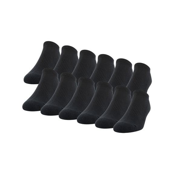 Gildan Adult Men's Performance Cotton moveFX No-Show Casual Socks, OS One Size 12-Pack