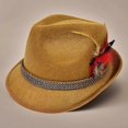 thumbnail image 4 of Beer Theme Pork Pie Hat Homburg Hat Feather Widget Lovely Gentlemen Headdress Hat Trilby for Gentlemen, 4 of 5