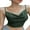 Green, variant on Baby Sweetie Women Glitter Crop Top, Blackless Shiny Spaghetti Straps Low Cut V-Neck Form-Fitting Tank Top Clubwear