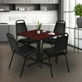thumbnail image 3 of Regency 48 Square X-Base Breakroom Table- Mahogany & 4 Restaurant Stack Chairs- Black, 3 of 10