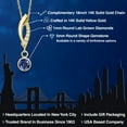 thumbnail image 2 of Gem Stone King 14K Yellow Gold Blue Created Sapphire and Lab Grown Diamond Pendant Necklace for Women | 0.63 Cttw | Gemstone September Birthstone | Round 5MM | With 18 inch Chain, 2 of 6